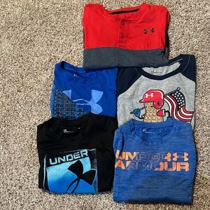 Under Armour Kids' Red, Blue, and Gray Tees